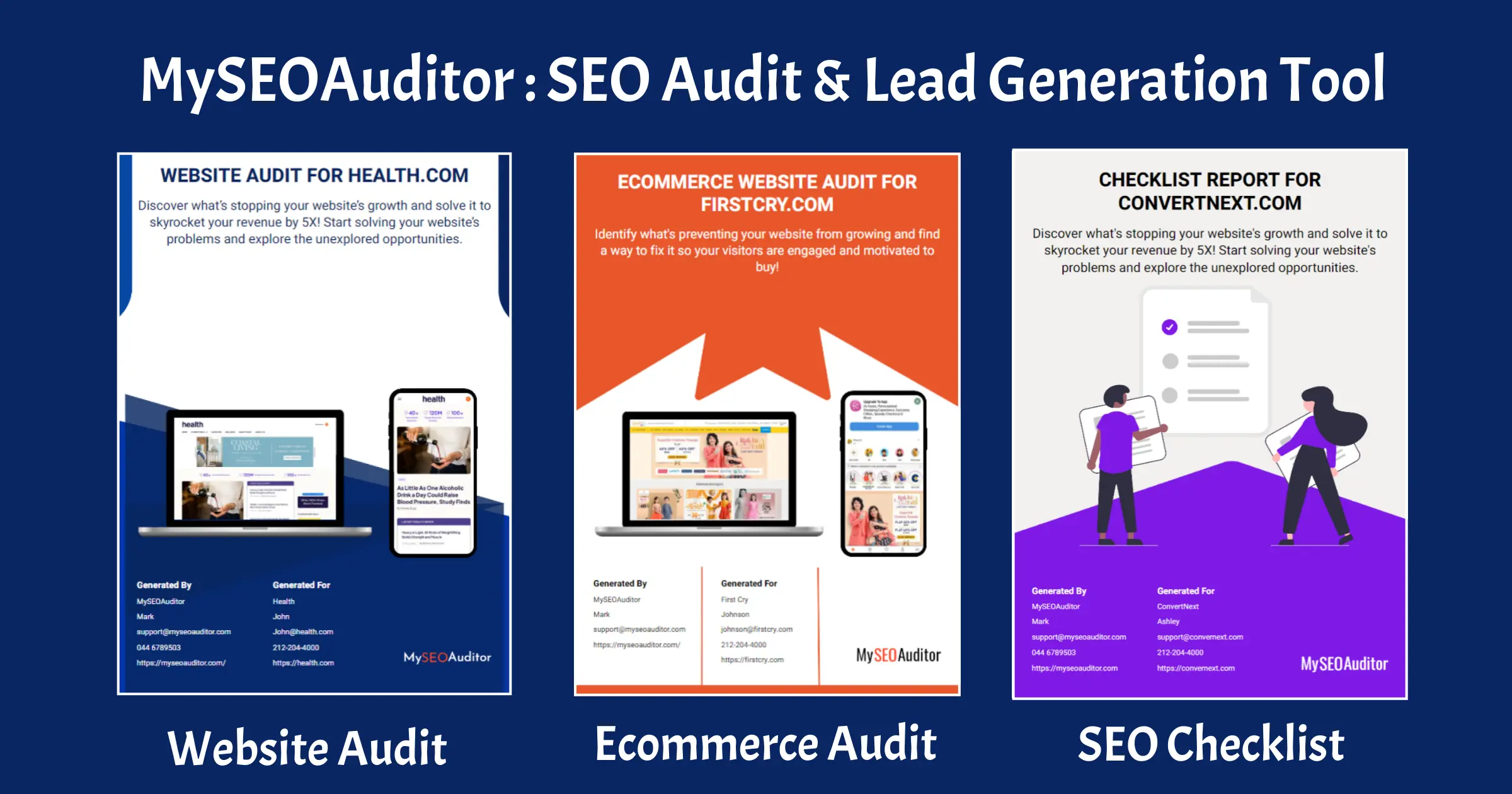 My SEO Auditor - All in one platform for SEO Lead generation, Audits ...